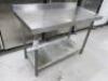 Stainless Steel Prep Table with Shelf Under, Size H93 x W120 x D60cm. - 2