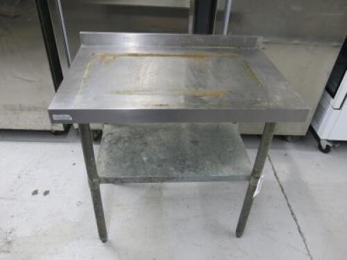 Vogue Stainless Steel Prep Table with 1 Shelf Under, Size H90 x W90 x D60cm.