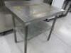 Vogue Stainless Steel Prep Table with 1 Shelf Under, Size H90 x W90 x D60cm. - 2