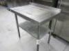 Vogue Stainless Steel Prep Table with 1 Shelf Under, Size H90 x W90 x D60cm. - 3