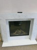 Dru Global Fires Global 70XT bf-01 RCE Gas Fire, Built in Ex-Display & White Marble Surround with Hearth. Fire Comes with Remote & Manual, Surround Size 107 x 125cm....