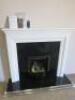 BFM Europe Portway Passion Conventional Flue Log Effect Fire with White Wood Surround, Black Marble Hearth & Back Plate with Brushed Metal Hearth Surround, Built in Ex-Display. Comes with Remote & Manual, Surround Size 116 x 130cm....