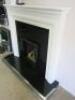 BFM Europe Portway Passion Conventional Flue Log Effect Fire with White Wood Surround, Black Marble Hearth & Back Plate with Brushed Metal Hearth Surround, Built in Ex-Display. Comes with Remote & Manual, Surround Size 116 x 130cm.... - 5