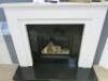 Michael Miller Celena MK2 Convection Flue Log Effect Gas Fire, Built in Ex-Display with White Marble Surround & Black Hearth with Manual & Remote. Surround Size 108 x 137cm... - 2