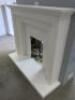 White Marble Fireplace Surround with Hearth, Built in Ex-Display. Surround Size 103 x 137cm.... - 3