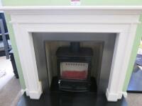 White Marble Fireplace Surround, Built in Ex-Display. Surround Size 113 x 137cm...