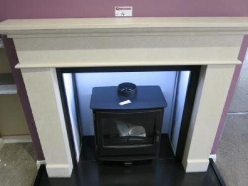 White Marble Fireplace Surround, Built in Ex-Display. Surround Size 116 x 137cm...