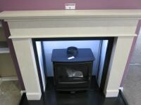 White Marble Fireplace Surround, Built in Ex-Display. Surround Size 116 x 137cm...