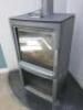 Ex-Display Carlton & Jenrick Wood Burning Stove on Log Store Stand. Size H100 x W55 x D41cm.... - 2