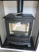 Carlton & Jenrick Purevision CPV5W Wide Wood Burning/Multi Fuel Stove with Manuals & Flue. New/Ex-Display. Approx RRP £2500.