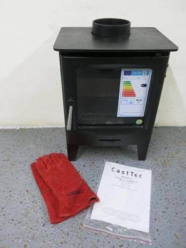 CastTec Horizon 5 Log Store 4.8kw Multi Fuel Stove, Model Horizon 5 Eco EN13240 with Manual & Gloves. New/Ex-Display.