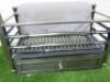 Cast Iron Fire Grate with Finials. Size H47 x W54 x D28cm. - 2