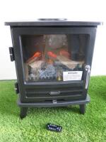 Dimplex Electric Wood Effect Optimyst Stove, Model YW-IR. With Remote & Power Supply.
