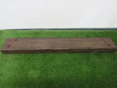 Reclaimed Solid Wood Overmantel Beam in Dark Wood. Size W122 x D7cm.