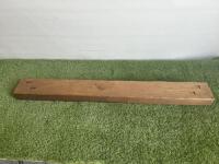 Solid Wood Overmantel Beam in Smooth Stained Wood. Size W122 x D7cm.