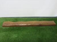 Solid Wood Overmantel Beam in Smooth Curved Stained Wood. Size W122 x D7cm.