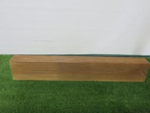 Solid Wood Overmantel Beam in Light Stained Wood with Floating Wall Bracket. Size W109 x D10cm.