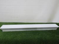 White Wood Overmantel Shelf. Size W124 x D16cm.