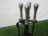 Black Metal 4 Piece Companion Set with Chrome Handles. - 3