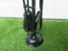 Black Metal 4 Piece Companion Set with Black Handles. - 3