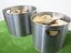 2 x Stainless Steel Log Bins. Size H32 x Dia 43 & 35cm. - 3