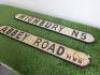 2 x Distressed Wooden Road Signs 'Highbury N5 & Abbey Road NW8'. Size W100cm. - 2
