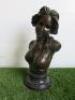 Bronze Style Bust of Naked Lady on Marble Base, Inscribed J.Gerome. Size H41cm. RRP &pound;125. - 2