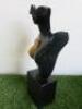 Gold & Black Silhouette Bust of Naked Lady on Marble Base. Size H50cm. RRP &pound;120. - 2