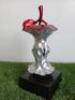 Apple Core Ornament in Red on Marble Base. Size H30cm. RRP &pound;120. - 2