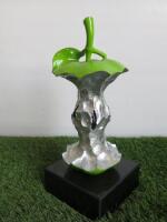 Apple Core Ornament in Green on Marble Base. Size H30cm. RRP £120.