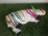 Resin Rhinoceros Statue in Multi Colour Paint Splat Design. Size W55cm. RRP &pound;160. - 3