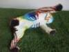 Resin Bulldog Statue in Multi Colour Paint Splat Design. Size W40cm. RRP &pound;95. - 4