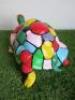 Resin Tortoise Statue in Multi Colour Paint Splat Design. Size W40cm. RRP &pound;125. - 3