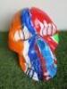 Resin Skull Statue in Multi Colour Paint Splat Design. Size H26cm. RRP &pound;120. - 3