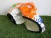 Resin Skull Statue in Multi Colour Paint Splat Design. Size H26cm. RRP &pound;120. - 4