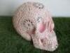 Skull Statue in Pink with Diamante Stone Design. Size H21cm. RRP &pound;85. - 2