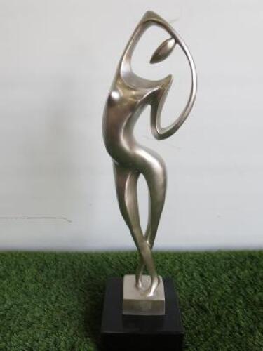 Champagne Coloured Naked Lady Outline Statue on Marble Base. Size H50cm. RRP &pound;140.