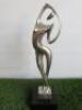 Champagne Coloured Naked Lady Outline Statue on Marble Base. Size H50cm. RRP &pound;140.
