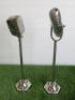 Pair of Old Fashioned Microphone Ornaments in Chrome Metal. RRP &pound;190.
