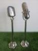 Pair of Old Fashioned Microphone Ornaments in Chrome Metal. RRP &pound;190. - 2