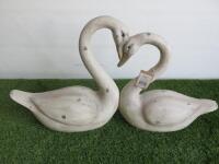 Hill Pair of Nestling Swans Ornament. Size H45 x W84cm. RRP £80.