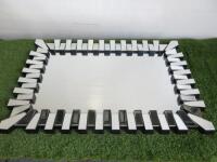 Bevelled Edge Mirror with Mirrored Design Edging. Size 100 x 70cm.