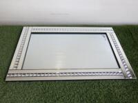 Bevelled Edge & Diamante Design Mirror. Size 90 x 60cm.