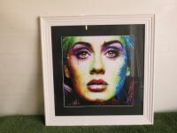 Framed & Glazed Liquid Art of Adele by Patrice Murciano. Size 90 x 90cm. RRP £150.