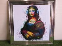 Framed & Glazed Liquid Art of Mona Lisa by Patrice Murciano. Size 85 x 85cm. RRP £160.