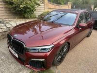 RL19 CPE: BMW M760Li Auto X Drive, AWD in Aventurine Red II Metallic with Full Black Nappa Quilted Leather Interior (Registered 23/08/2019) BMW Flagship Luxury 4 Door Saloon, 6592cc, 585 bhp, V12 Twin Turbo with Superb Specification and only 717 Miles fro