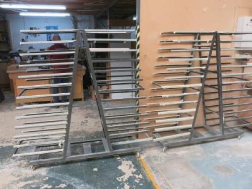 2 x 13 Double Sided Mobile Drying Racks.