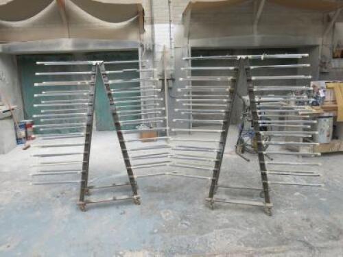 2 x 13 Double Sided Mobile Drying Racks.