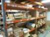 3 x Racks in Downstairs Stockroom with Large Quantity of Assorted Kitchen/Bedroom Furniture Fixtures to Include: Mostly Blum & Haffle, Draw Sides, Runners, Hinges, Handles & Other Fittings (As Viewed).