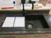 Franke Composite Single Bowl Left Hand Drainer Sink, Size W97 x D50cm with Quooker Combie Flex Tap, Model Combie, S/N CCW502559 & Quooker Cube Chiller, Model Cube CB, S/N CDUB38E00133. Requires Unplumbing.